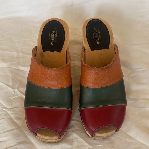 SWEDISH HASBEENS PLATFORM CLOGS SZ 37 - Picture 6 of 9